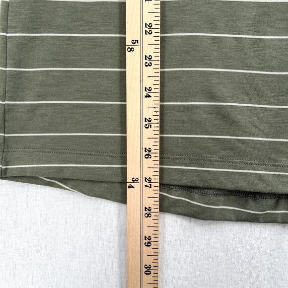 LULULEMON Evolution Short Sleeve Polo Shirt Mens XS Green Nevis Striped Sage - Picture 14 of 15